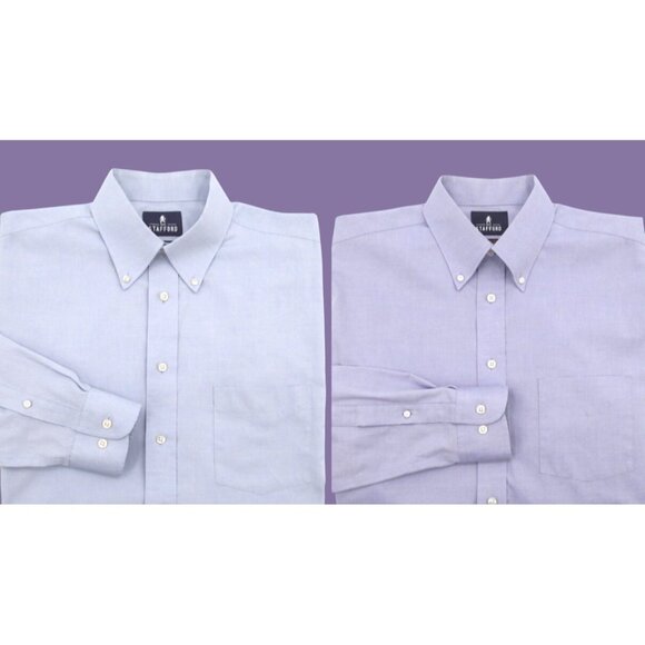 Stafford Men’s Dress Shirt Bundle – Regular Fit 16 32/33 – Lavender & Light Blue - Picture 1 of 16